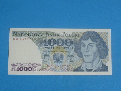 Polska Banknot 1000 zł GB 1982 Warszawa UNC