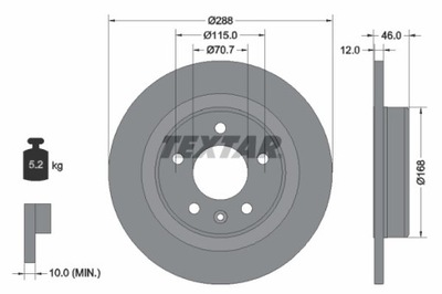 2X ДИСК ТОРМОЗНОЙ OPEL ЗАД INSIGNIA 1,5-2,0 17- 92314603