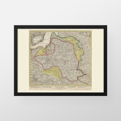 Stara mapa Rzeczypospolitej przed I rozbiorem - 1773 - Perthées - 91x61cm