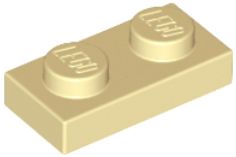 LEGO PŁYTKA 1X2 BEŻOWY PIASKOWY NR 3023 - 10 SZT
