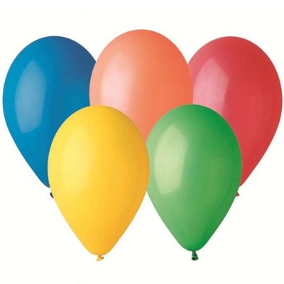 Balony KOLOROWE METALIK zestaw DUŻE 30 cm, 5 szt