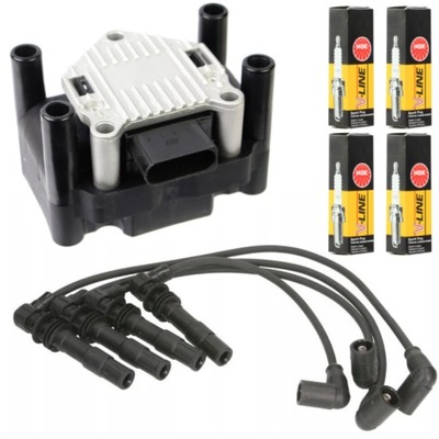 Котушка кабелі свічки запалювання audi a2 1.4 a3 8l 8p 1.6 1.8 фото №1