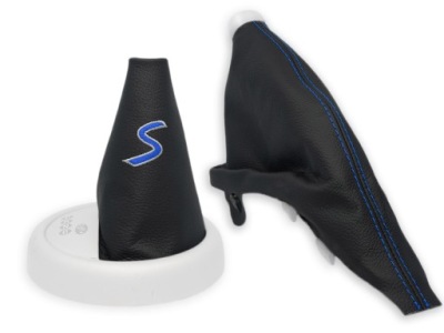 Mini cooper s r50 автоматична коробка передач комплект чохли важеля czarna шкіра вишивка granatowy фото №1