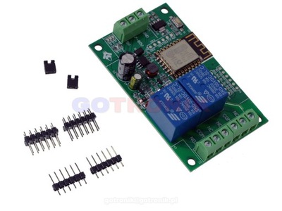 Moduł 2 przekaźniki z sterowanie WiFi ESP-12F wersja 5V/7-30V