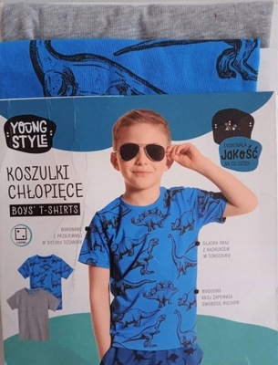 Koszulki chłopięce YOUNG STYLE 2 szt. 110 cm