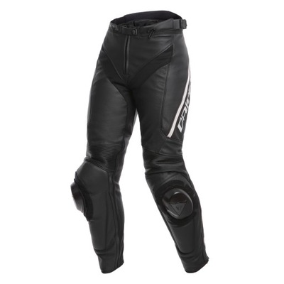 Spodnie motocyklowe Dainese Delta 3 Lady Leather czarno-białe rozmiar 46