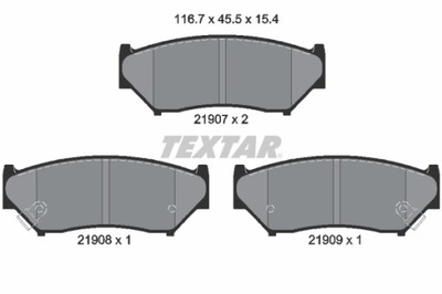 TEXTAR 2190701 КОМПЛЕКТ КОЛОДОК ТОРМОЗНЫХ, ТОРМОЗА TARCZOWE