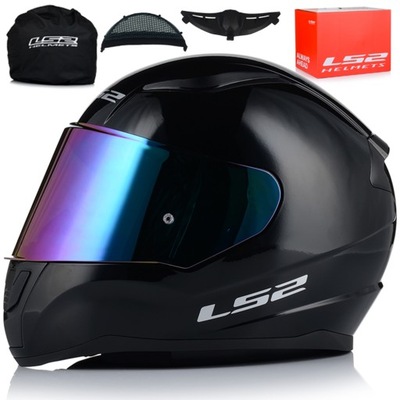 HELMET FOR MOTORCYCLE LS2 FF353 RAPID II BLACK GLOSS ECE 22.06 + TECZOWA GLASS  