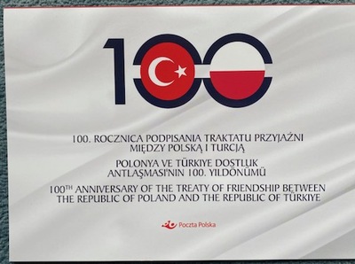 Folder 100rocznica podpisania traktatu miedzy Polska i Turcja