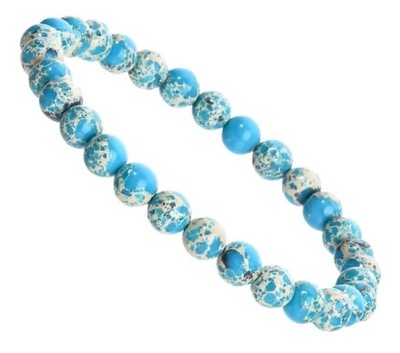 BRANSOLETKA MĘSKA KORALIKI KAMIEŃ JASPIS CESARSKI 6mm