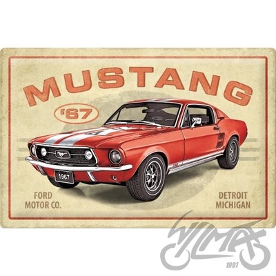 PLACA PLAKAT 40X60 FORD MUSTANG GT RED 24017  