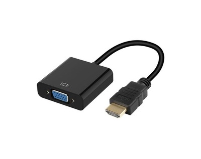 Konwerter video HDMI do VGA +audio stereo czarny