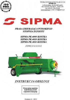 SIPMA PK 4000...4011 - MANUAL MANTENIMIENTO (2015)  