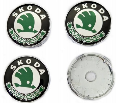 EMBLEMATY EMBLEMA DISCOS TAPACUBOS TAPA ZNACZKI LOGOTIPO KAPSLE SKODA 60MM  