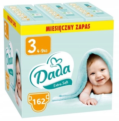 Pieluchy pieluszki jednorazowe Dada Extra Soft 3 4-9 kg 162 szt