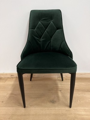 Krzesło tapicerowane zielone K365, czarne nogi