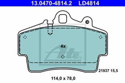 КОЛОДКИ ТОРМОЗНЫЕ ПЕРЕД ATE 13.0470-4814.2