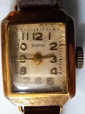 ZEGAREK DAMSKI - ZARIA - POZŁACANY - PASEK - ZSRR - SPRAWNY - LATA PRL-u !