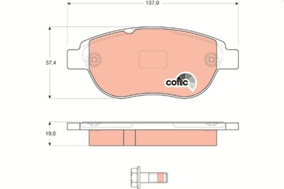 ZAPATAS DE FRENADO PEUGEOT PARTE DELANTERA 307/207/C4/XSARA PICASSO GDB1624  