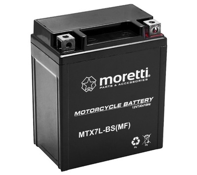 АККУМУЛЯТОР МОТОЦИКЛЕТНЫЙ ГЕЛЕВИЙ MORETTI MTX7L-BS