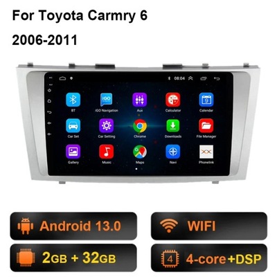 RADIO DE AUTOMÓVIL CON SYSTEMEM ANDROID 13.0 PARA TOYOTA CAMRY 7 XV 40 50 2006-2011 NAVEGACIÓN GPS  