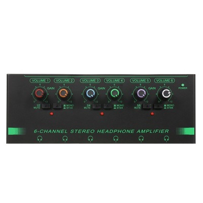 6-Channel Stereo Headphone Amplifier Compact 6