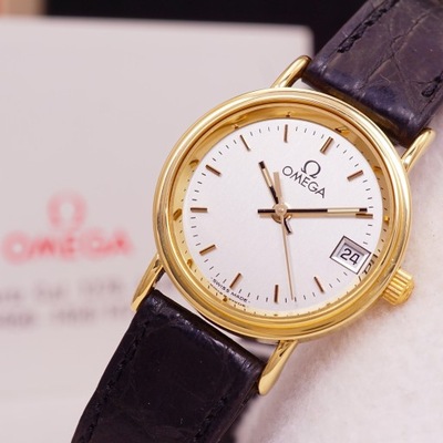 OMEGA złoty damski zegarek 18K komplet w idealnym stanie