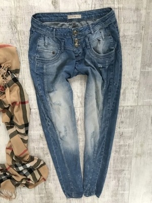 TREDY__spodnie LUŹNE jeans RURKI __38 M