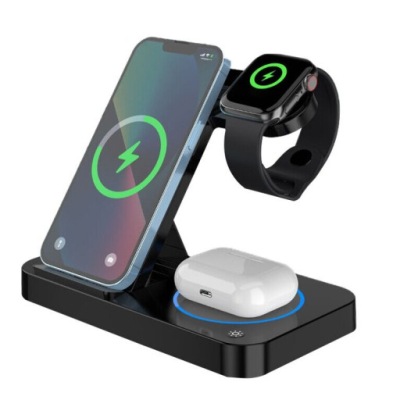 STACJA ŁADUJĄCA ŁADOWARKA BEZPRZEWODOWA DO APPLE IPHONE WATCH AIRPODS 4W1