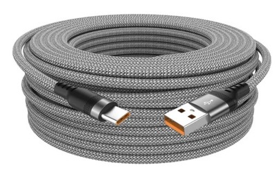 stalowo-szary Kabel USB-C / USB-A 5M ( 5 metrów) USB A - USB C 6A