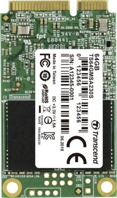 Dysk SSD Transcend TS64GMSA230S 64GB mSata SATA