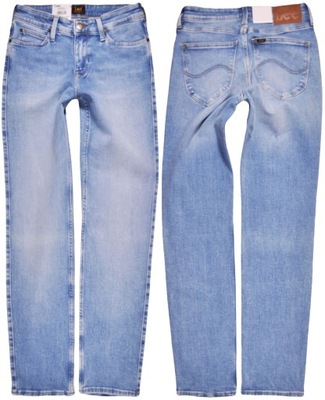 LEE spodnie JEANS blue HIGH MARION STRAIGHT_ W34 L38