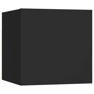 Wisząca szafka telewizyjna, czarna, 30,5x30x30 cm