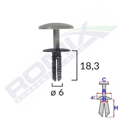 ШТИФТ ДЮБЕЛЬ УНІВЕРСАЛЬНИЙ СІРИЙ 6MM X25SZT