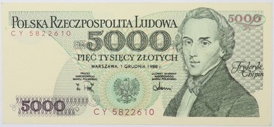 Banknot 5000 zł 1988 rok - Seria CY