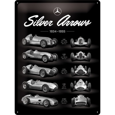 PLACA REGALO PLAKAT 30X40CM MERCEDES-BENZ SILVE  