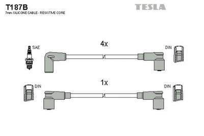 TESLA BLATNÁ T187B КОМПЛЕКТ ТРУБОК ZAPŁONOWYCH