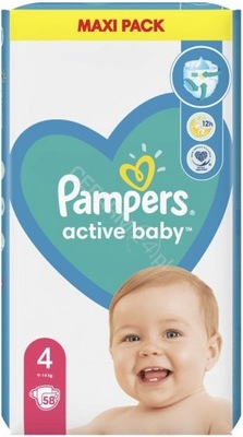 Pampers Active Baby 4 pieluchy 9-14 kg 58 sztuk