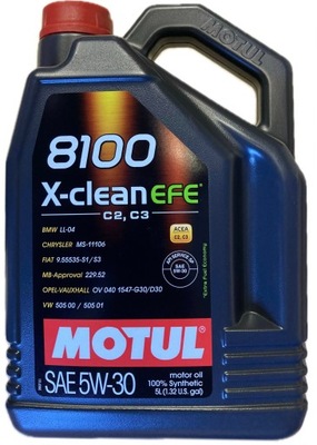 Motul 8100 X-Clean EFE C2/C3 5W30 5L 505.01