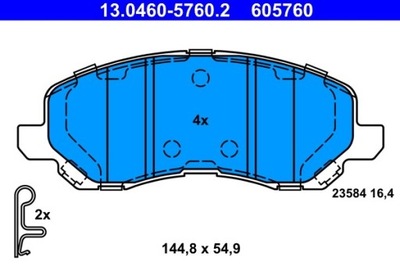 ZAPATAS DE FRENADO MITSUBISHI PARTE DELANTERA ASX/LANCER/OUTLANDER 03- 13.0460-5760.2  