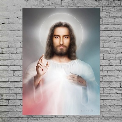 Obraz Jezusa Miłosiernego A4 Jezus Miłosierny