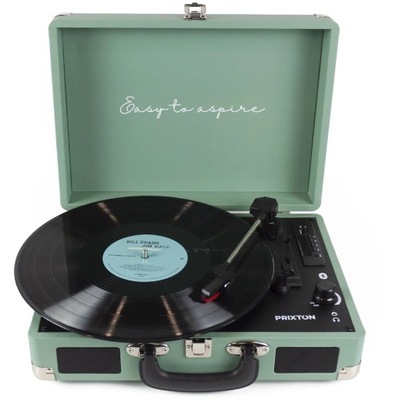 Gramofon PRIXTON VC400 walizka, Bluetooth, Radio, USB, MicroSD, Miętowy