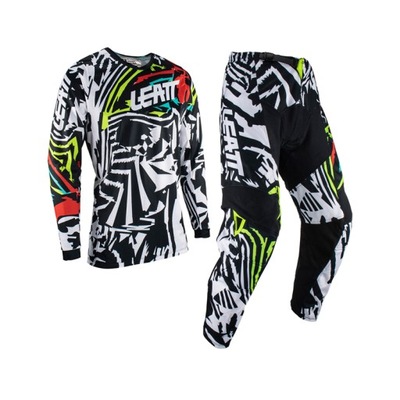 LEATT ZESTAW (KOMPLET) KOSZULKA + SPODNIE MOTO RIDE KIT 3.5 ZEBRA ROZMIAR L