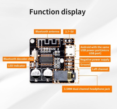 Moduł BT odbiornik bluetooth 5.0 mp3 VHM-314