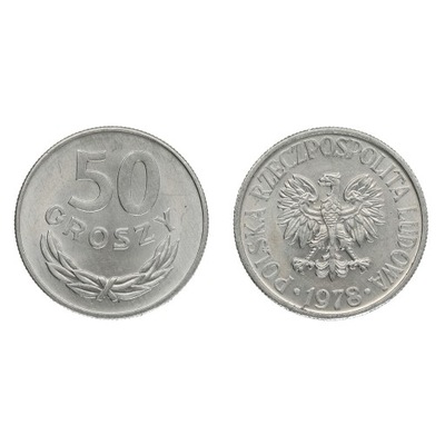 50 groszy obiegowe - 1978 r b. zn. st. I