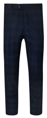 Granatowe Eleganckie spodnie garniturowe - 102/182