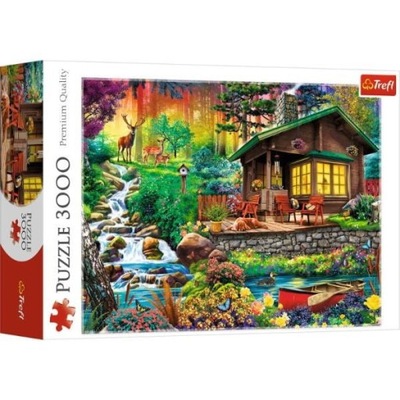 PUZZLE 3000 CHATKA W LESIE TREFL