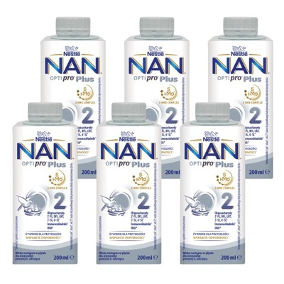 NESTLE Mleko NAN Optipro Plus 2, 6 x 200ml