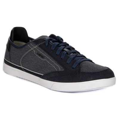 GEOX Sneakersy męskie skórzane U Walee A Navy granatowe U022CA 0NB22 r.43