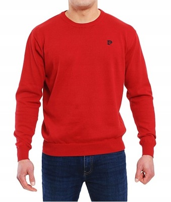 Sweter Pierre Cardin Round-neck Bordowy Logo M